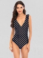 Wholesale Printed Sexy V-Neck One Piece Swimsuit