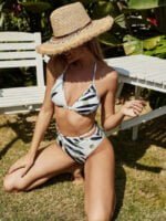 Wholesale Printed bikini three piece swimsuit