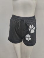 Printed sports elastic waist shorts