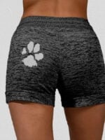 Printed sports elastic waist shorts