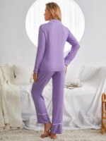 Purple casual two-piece pajamas