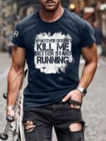 Whoelsale RUNNING Letter Print Short Sleeve T-Shirt