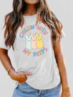 Wholesale Rabbit pattern letter print T-shirt