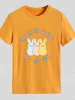 Wholesale Rabbit pattern letter print T-shirt