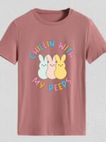 Wholesale Rabbit pattern letter print T-shirt