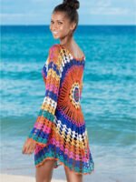 Rainbow Cutout Bikini Outer Blouse