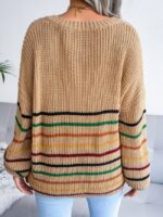 Rainbow Stripe Casual Loose Sweater