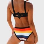 Rainbow Stripe Print Two-Piece Swimsuit