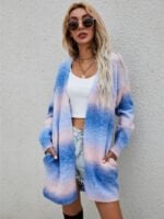 Rainbow Tie-dye Knitted Cardigan