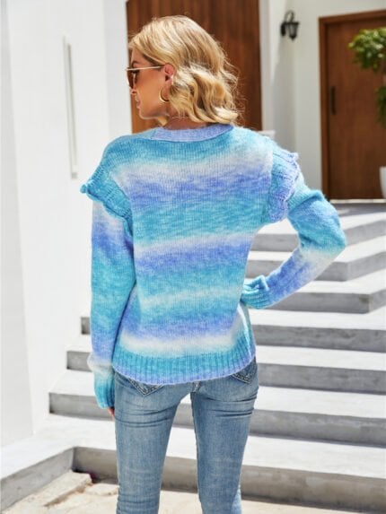 Rainbow Tie-dye Knitted Cardigan