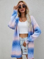 Rainbow Tie-dye Knitted Cardigan