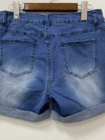 Ripped High Waist Straight Denim Shorts