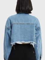 Ripped Raw Cut Denim Jacket