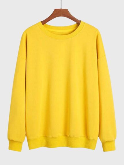 Round Neck Fleece Long Sleeve Blank Sweatshirt