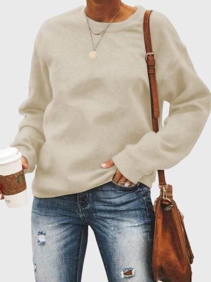 Round Neck Long Sleeve Blank Sweatshirt