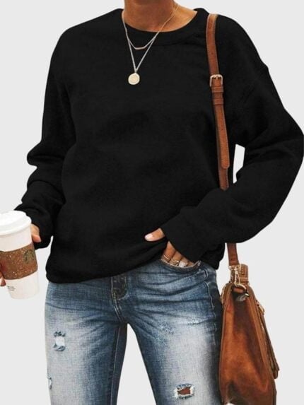 Round Neck Long Sleeve Blank Sweatshirt