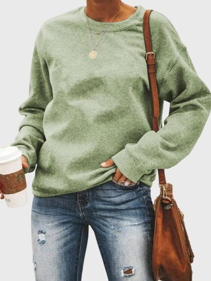 Round Neck Long Sleeve Blank Sweatshirt