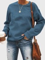 Round Neck Long Sleeve Blank Sweatshirt