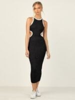 Wholesale Round neck cutout open back sexy dress