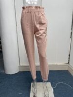 Wholesale Ruffled Elastic Waist High Waist Lounge Pants