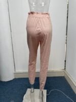 Wholesale Ruffled Elastic Waist High Waist Lounge Pants