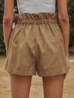 Wholesale Ruffled high-waisted lace-up shorts