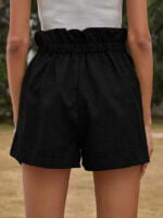 Wholesale Ruffled high-waisted lace-up shorts