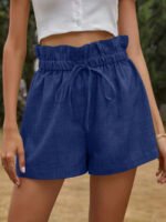 Wholesale Ruffled high-waisted lace-up shorts