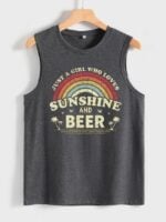 Wholesale SUNSHINE AND BEER Letter Print Tank Top