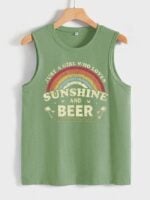 Wholesale SUNSHINE AND BEER Letter Print Tank Top