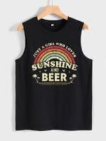 Wholesale SUNSHINE AND BEER Letter Print Tank Top