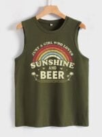 Wholesale SUNSHINE AND BEER Letter Print Tank Top