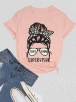 Wholesale SUPERVISOR Letter Print Casual T-Shirt