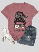 Wholesale SUPERVISOR Letter Print Casual T-Shirt