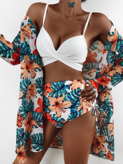 Sexy Printed Bikini Three Piece