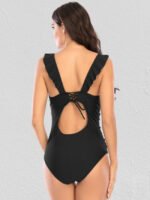 Wholesale Sexy V-Neck Solid Color One Piece Swimsuit