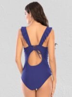 Wholesale Sexy V-Neck Solid Color One Piece Swimsuit