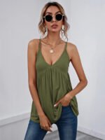 Simple V-neck sleeveless vest