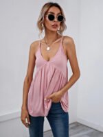 Simple V-neck sleeveless vest