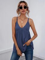 Simple V-neck sleeveless vest