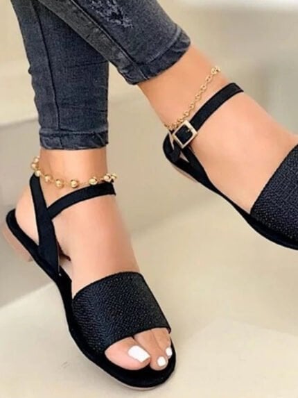 Simple Wide Buckle Casual Sandals