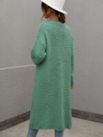 Simple solid color mid-length cardigan