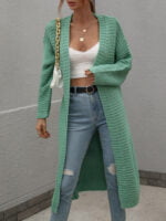 Simple solid color mid-length cardigan