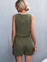 Sleeveless Button Casual Jumpsuit