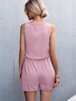 Sleeveless Button Casual Jumpsuit