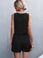 Sleeveless Button Casual Jumpsuit