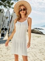 Wholesale Slim Fit Twist Knit Sling Beach Dress