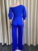 Wholesale Sloping Shoulder Puff Sleeve Jumpsuit