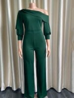 Wholesale Sloping Shoulder Puff Sleeve Jumpsuit