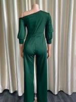 Wholesale Sloping Shoulder Puff Sleeve Jumpsuit